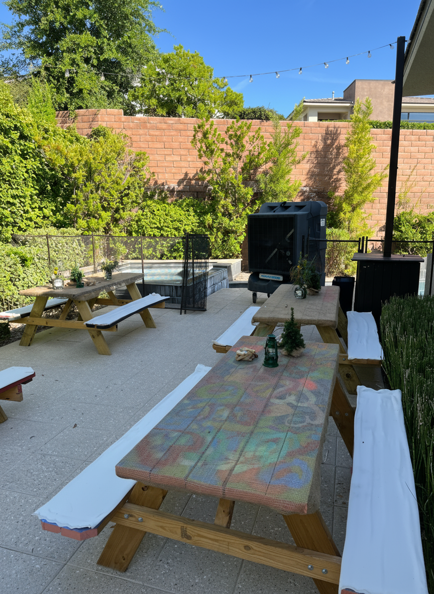 Outdoor Wedding Reception Cooling - Swamp cooler rental project in Summerlin, NV